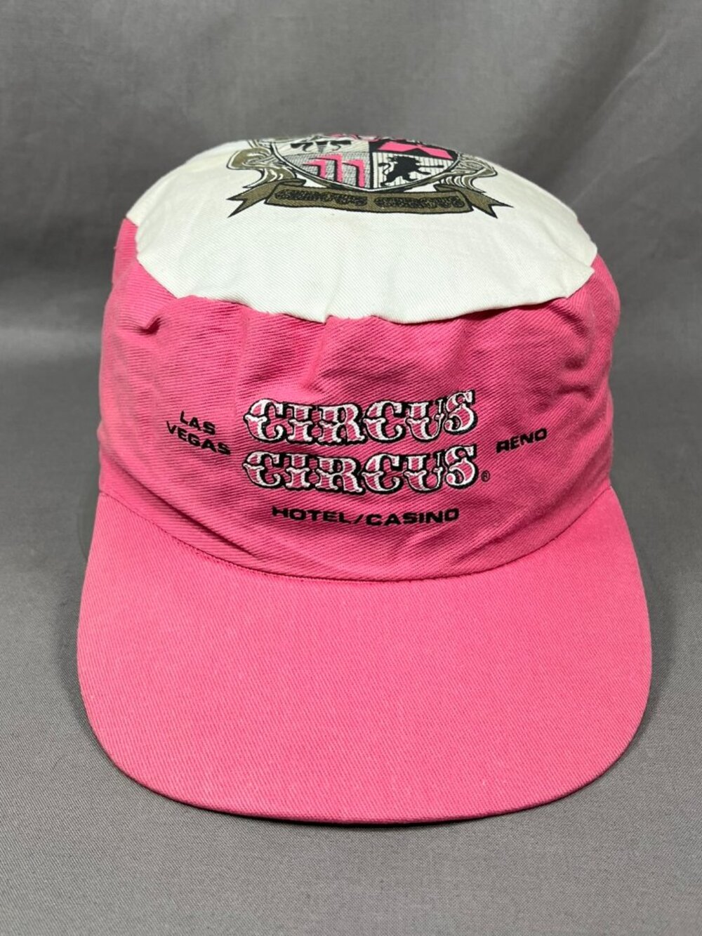 Vtg Circus Circus Las Vegas Designer Pro Painters Hat Snapback Cap Pink 80s 90s